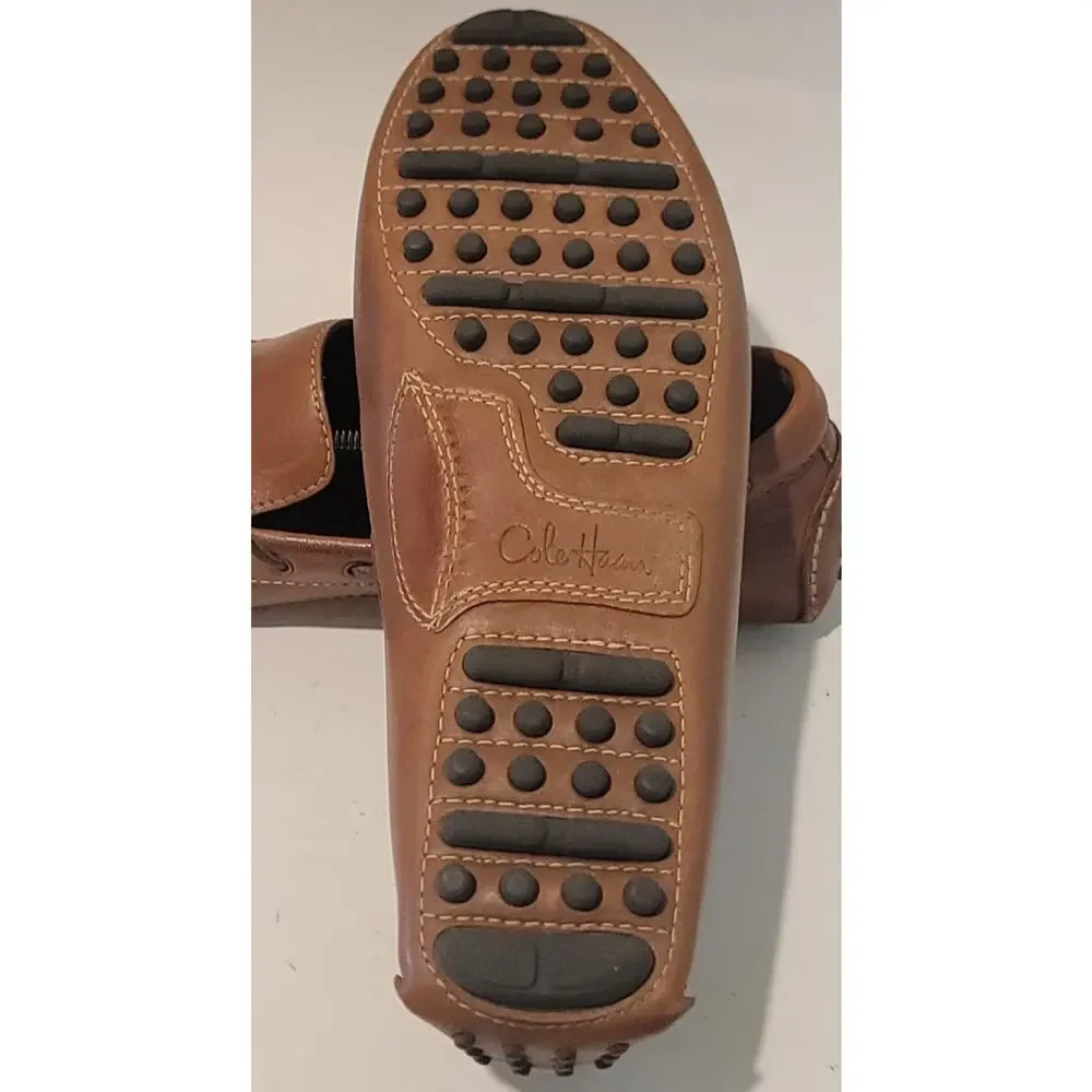 Cole Haan Gunnison Men’s Brown Leather Driving Slip-On Loafers Moccasins Sz 13W